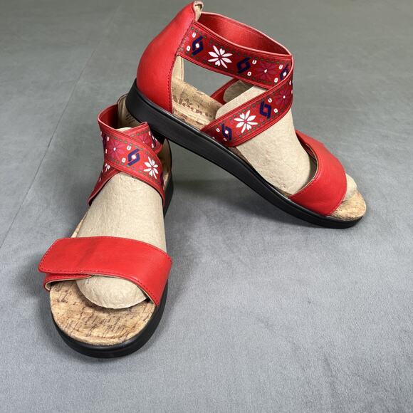 Alegria Shoes - Alegria Lucia Red LUC-7764 Sandal Women Size 38 8-8.5 Benefits Charity